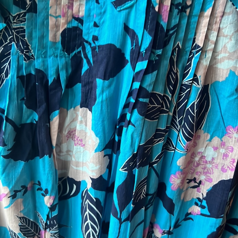 Anthropologie Blue Floral Maxi Dress - Picture 5 of 7